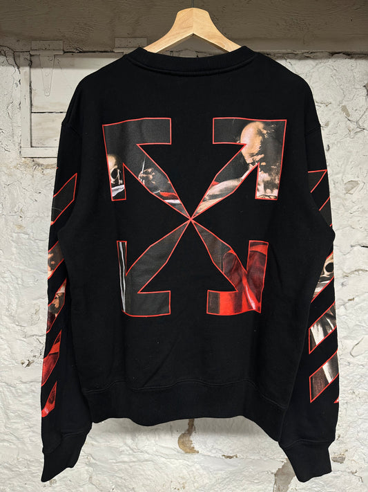 Off-White Black Caravaggio Crewneck Sz L