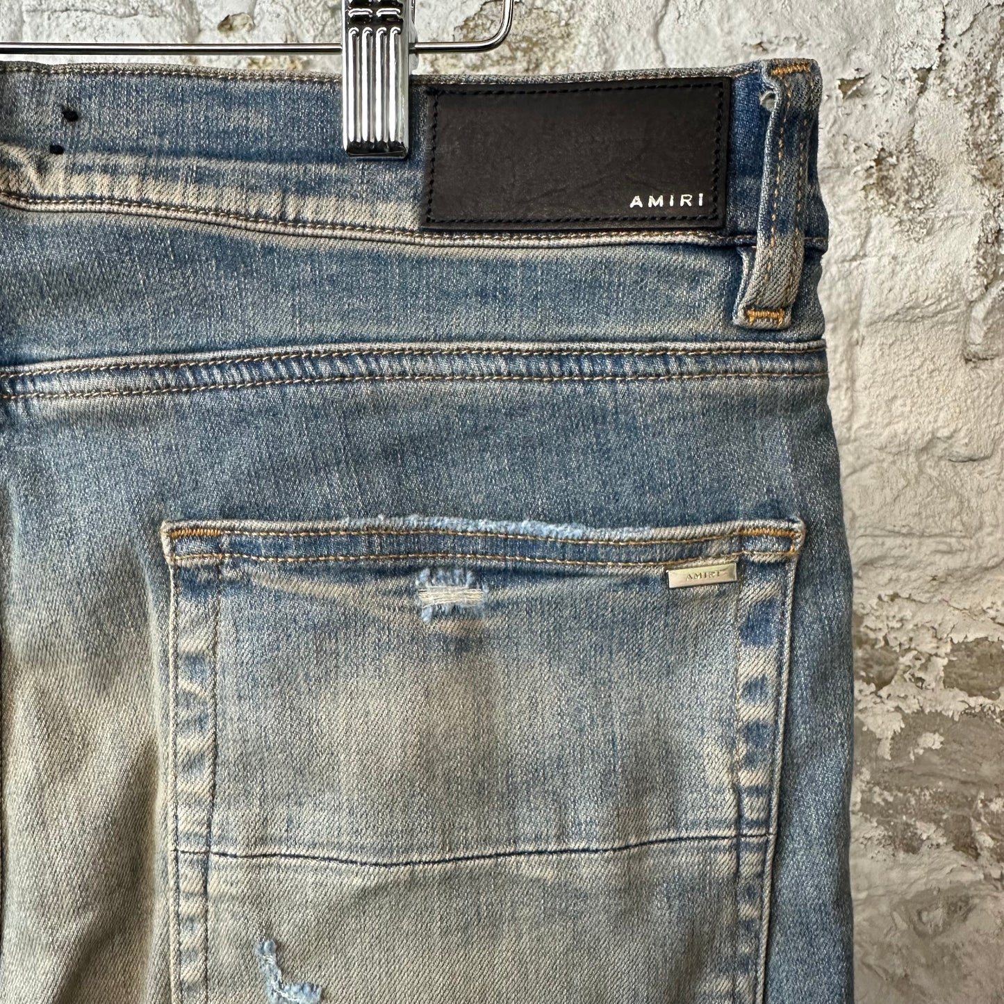 Amiri MX2 Black Blue Patch Blue Denim Jeans Sz 34 DS