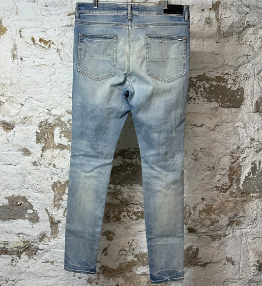 Amiri Multicolor Paisley Blue Denim Jeans Sz 36