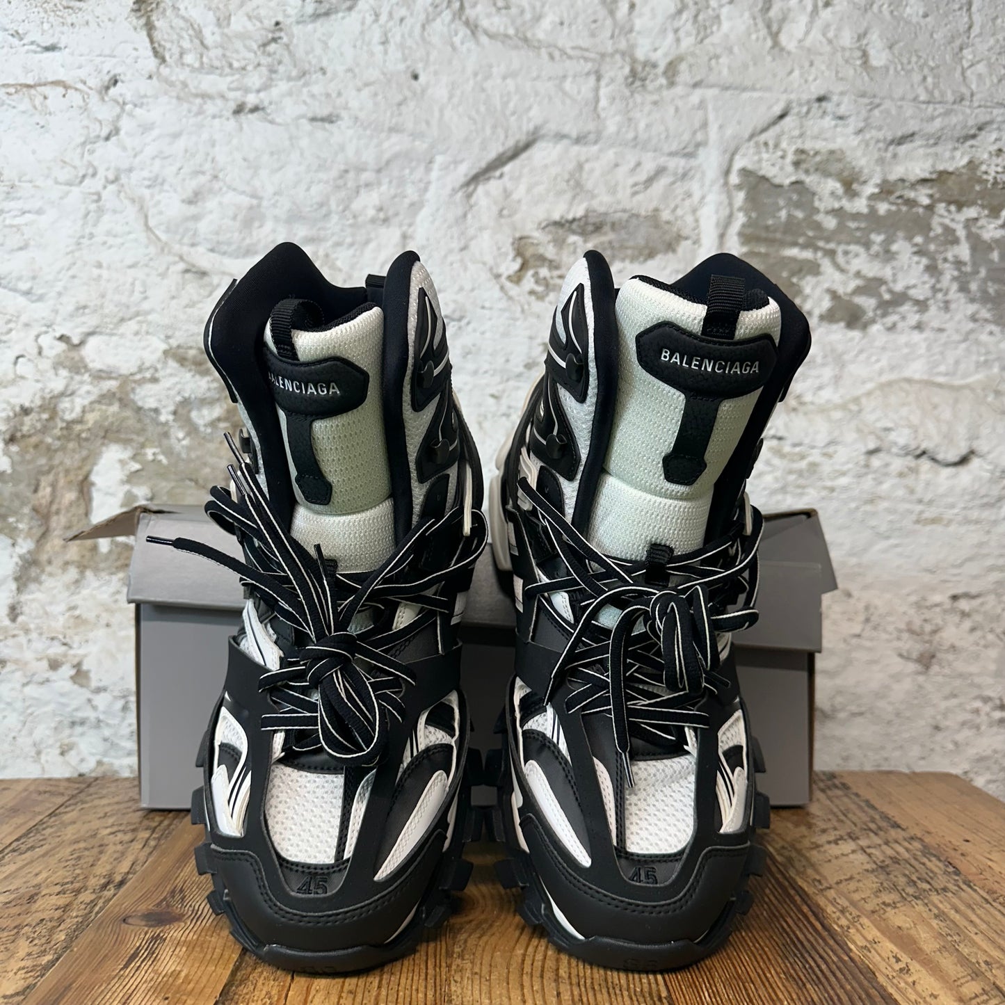 Balenciaga High Track Runner Black White Sneaker Sz 12 (45)