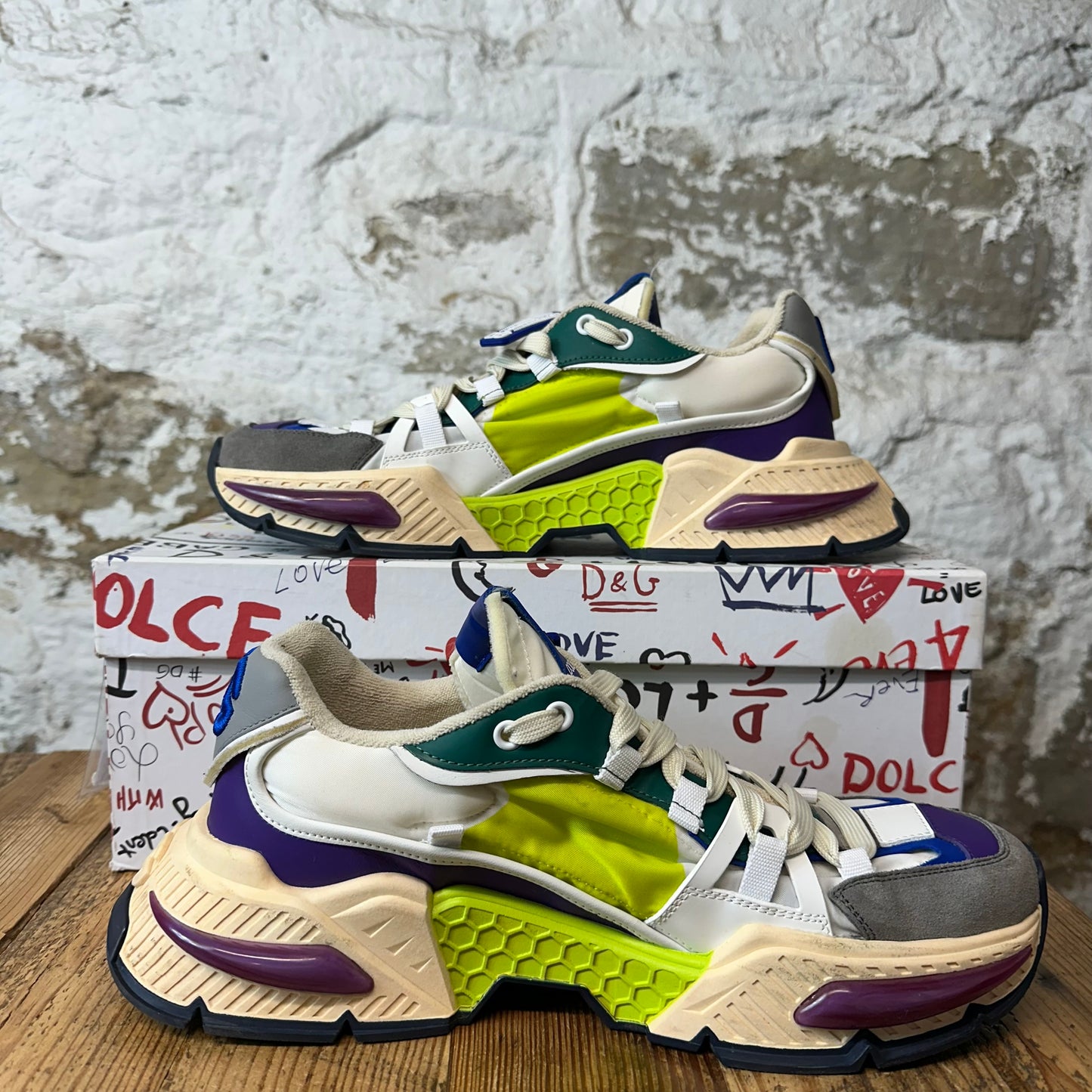 Dolce Gabbana Multicolor Air Master White Sneaker Sz 11 (44)