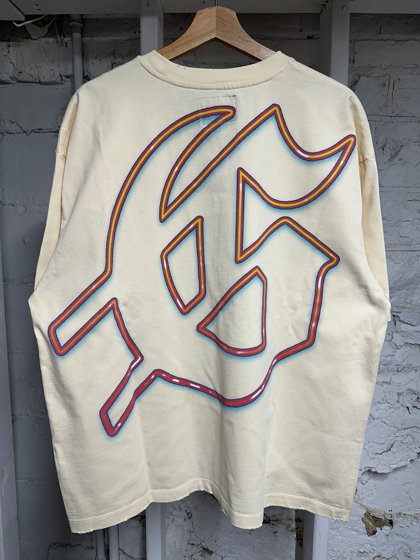 Godspeed Skull Car T-shirt Cream Sz L