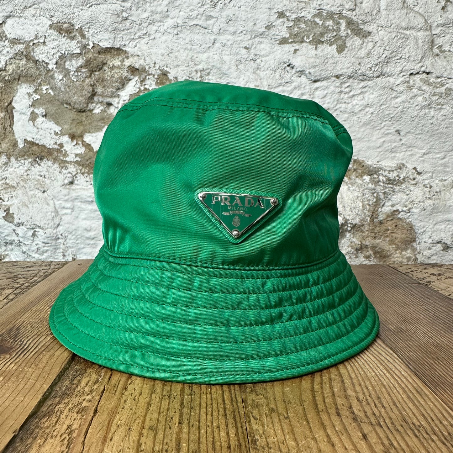 Prada Renylon Green Bucket Hat Sz L