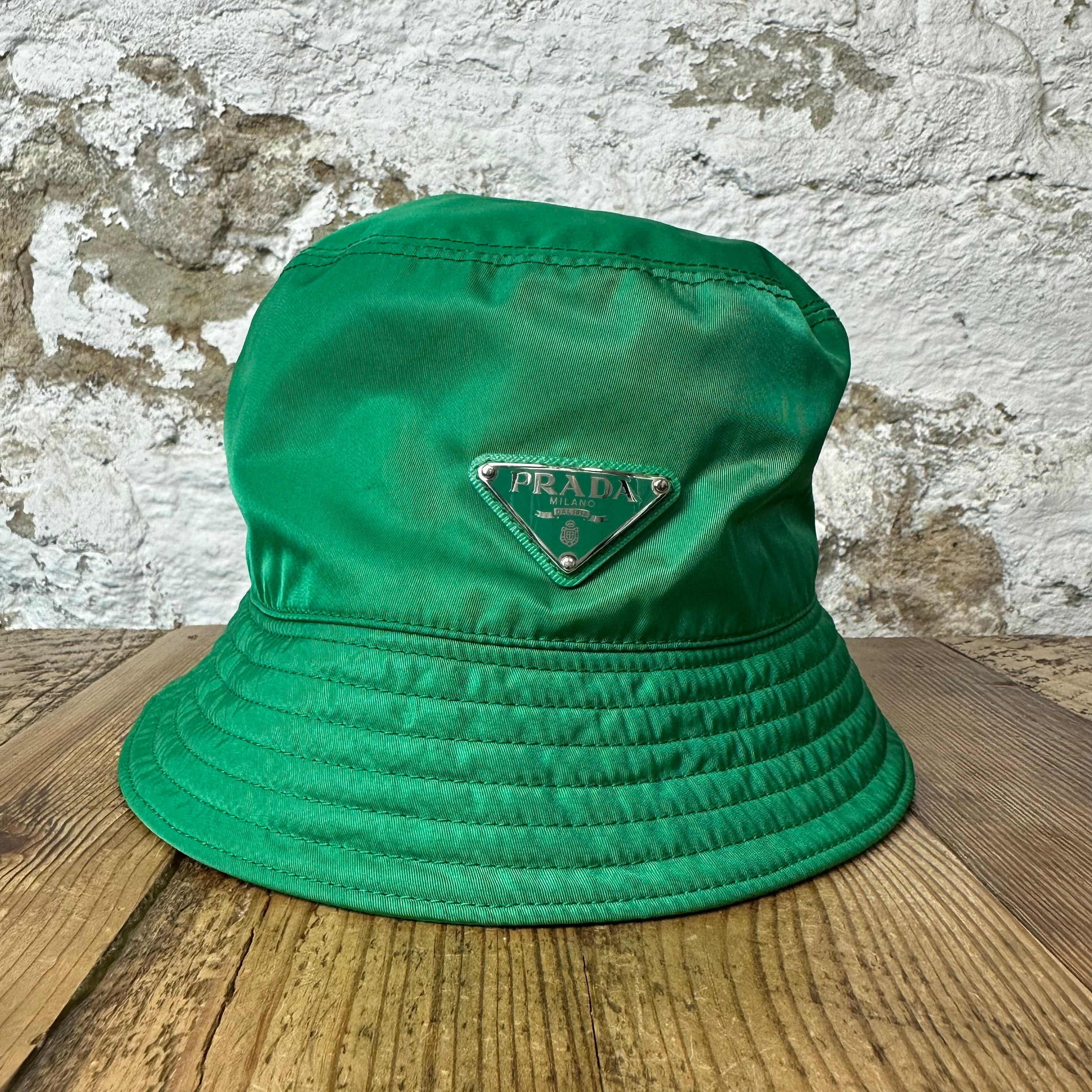 Prada Renylon Green Bucket Hat Sz L