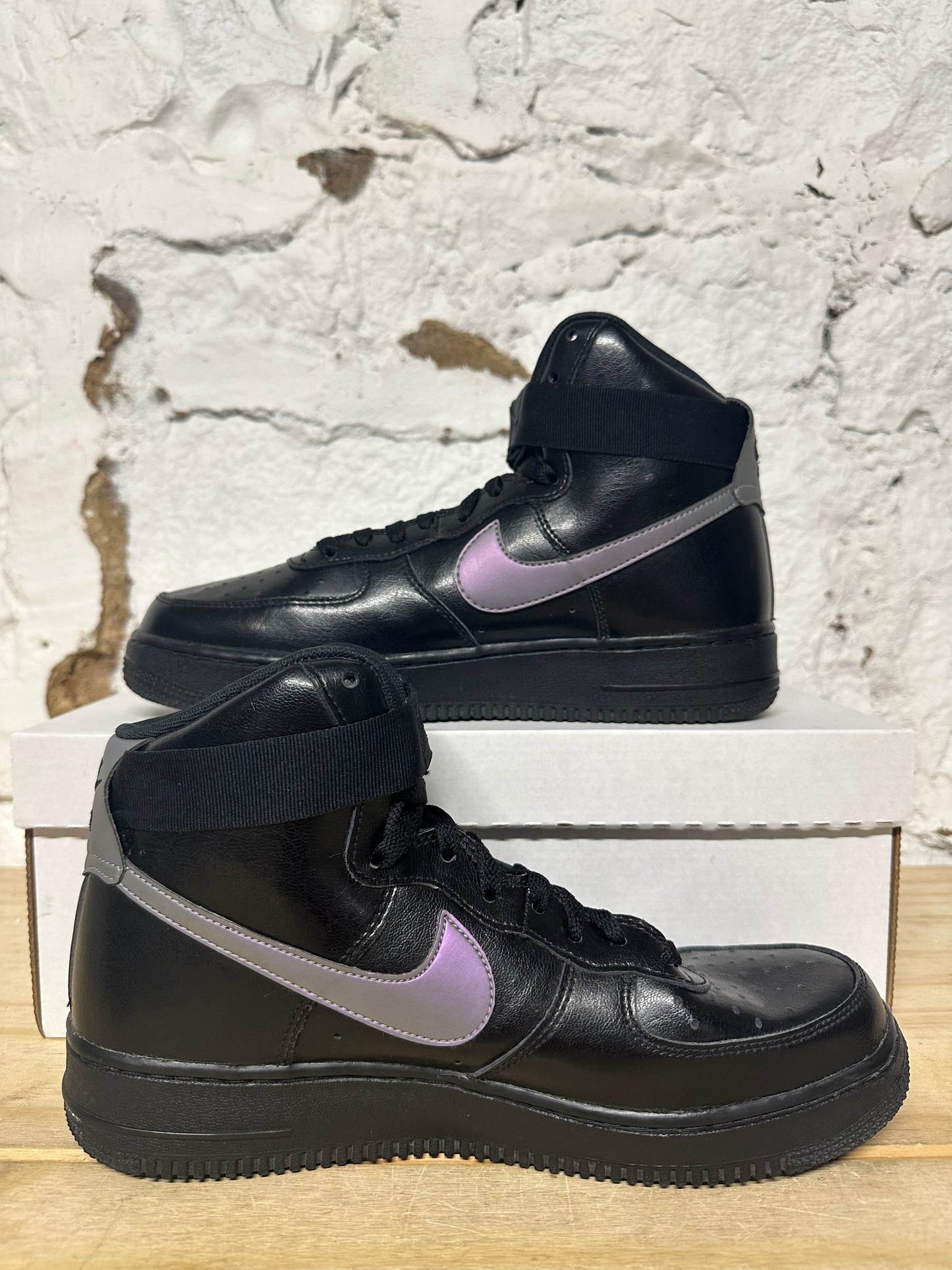 Nike Air Force 1 High Black Iridescent Sz 8