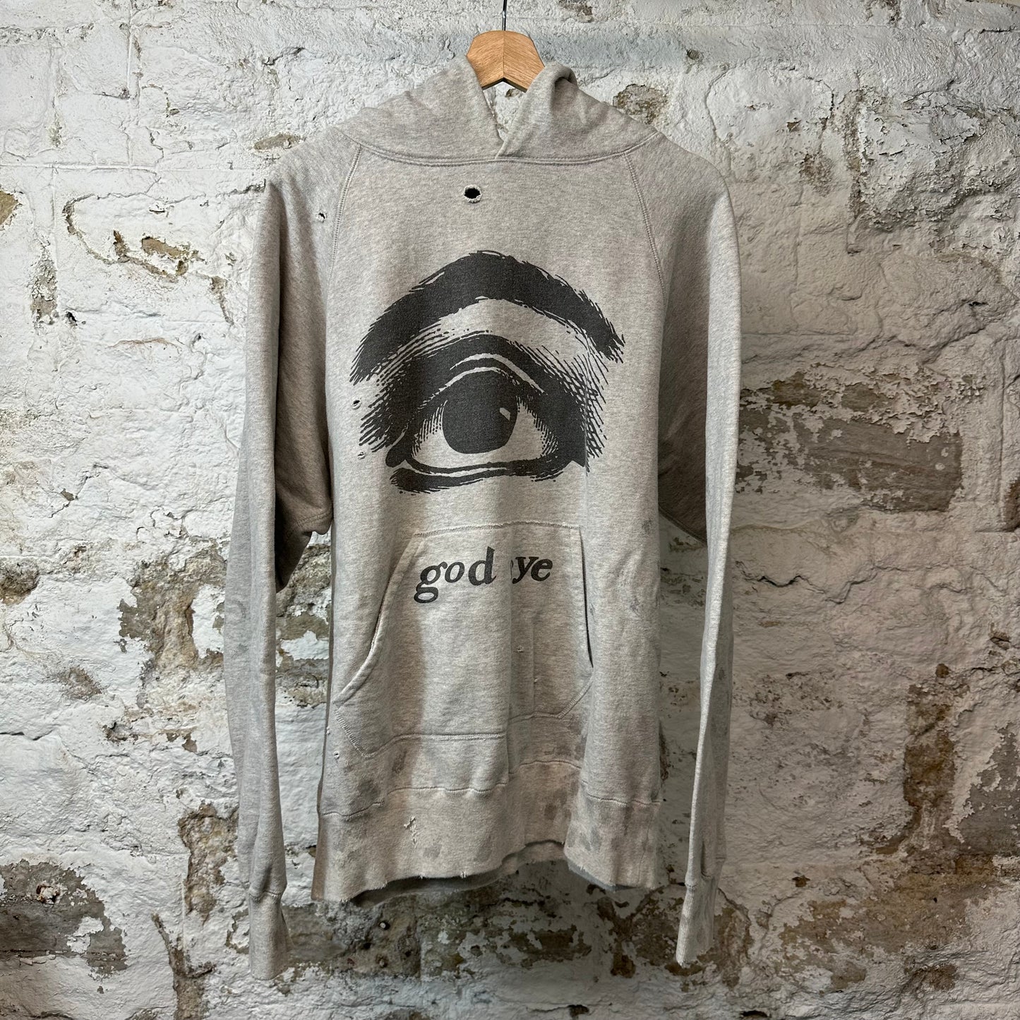 Saint Michael God Eye Hoodie Gray Sz L