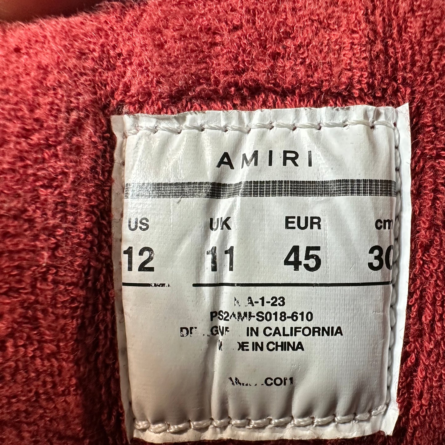 Amiri MA-1 White Red Cream Sneaker Sz 12 (45)