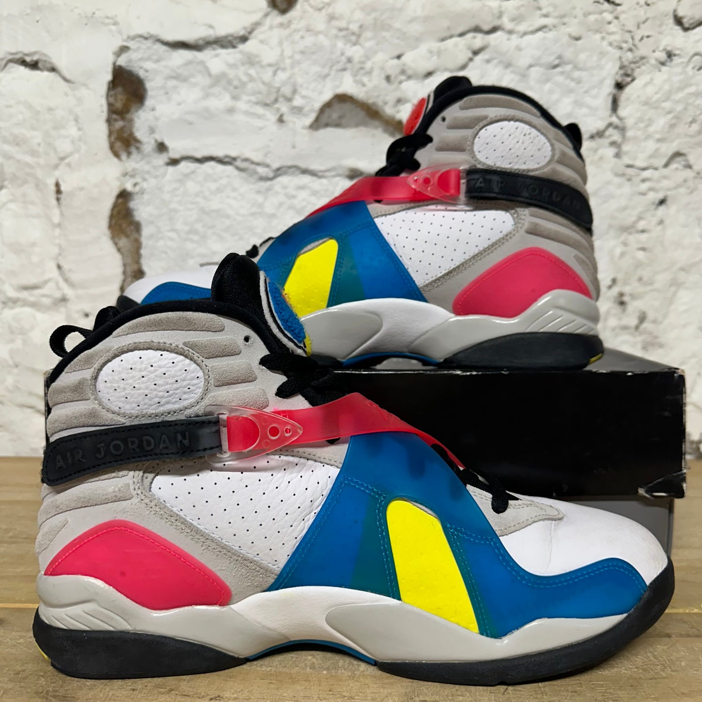 Air Jordan 8 White Multicolor Sz 10