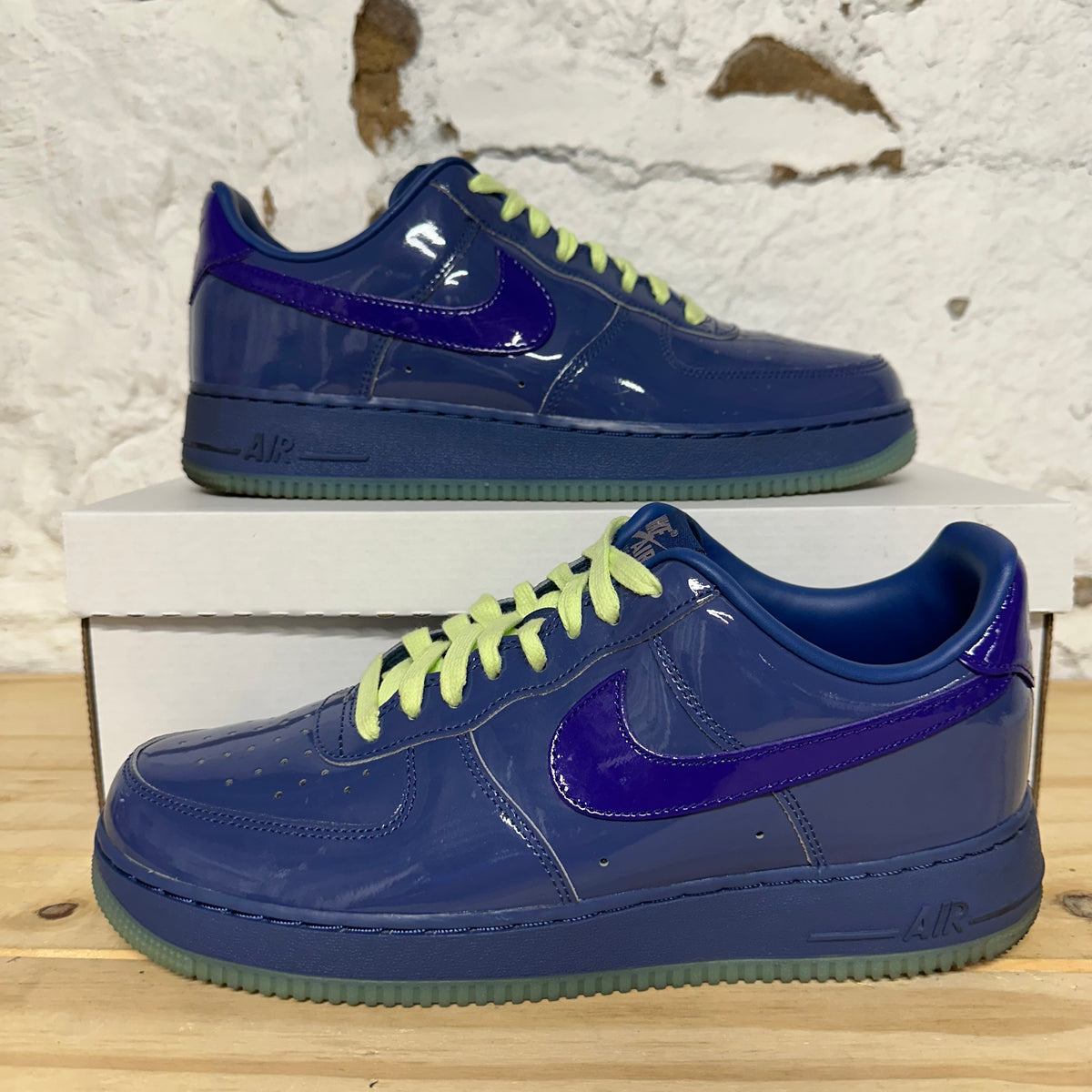 Nike Air Force 1 Low Patent Leather Mystic Navy Grape Ice Sz 10