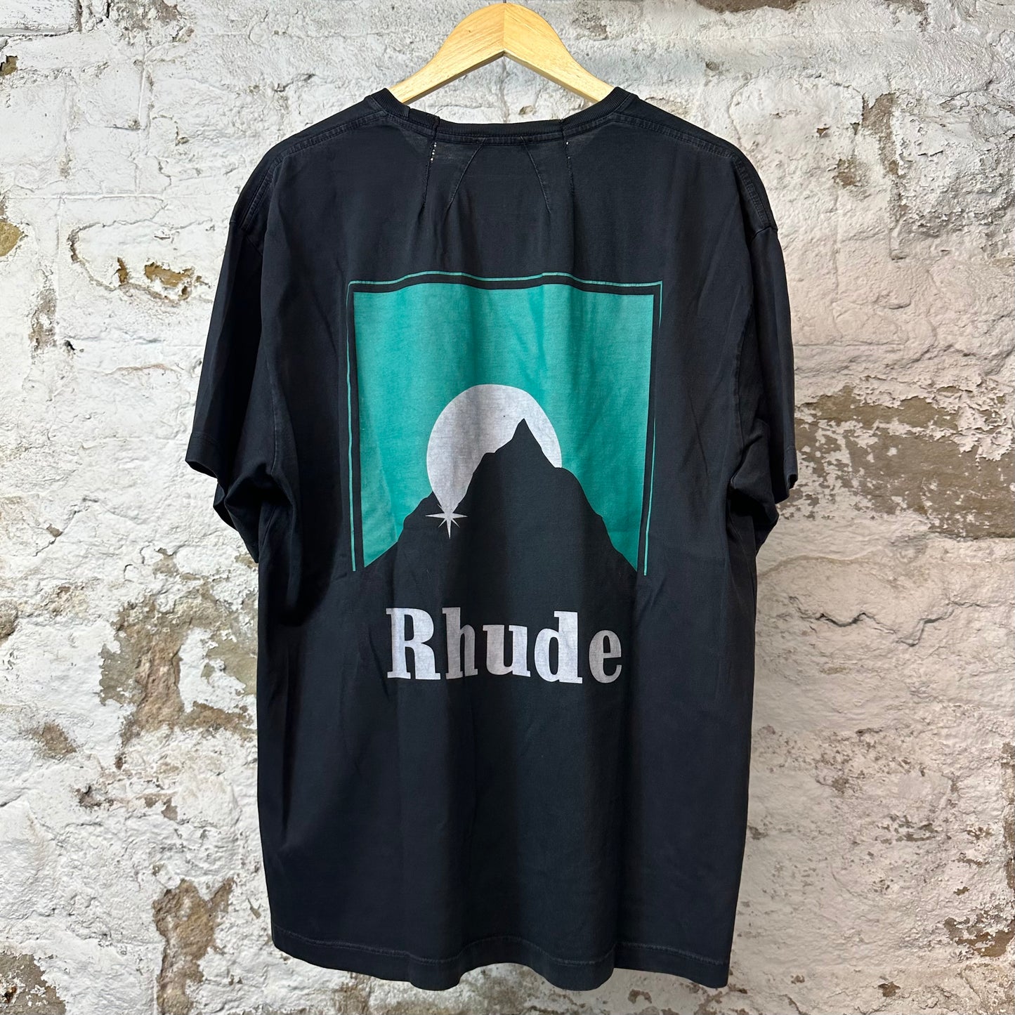Rhude Teal Moon T-shirt Black Sz L