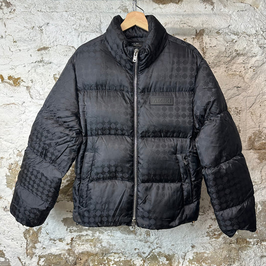 Amiri Spiral MA Print Black Puffer Jacket Sz XS