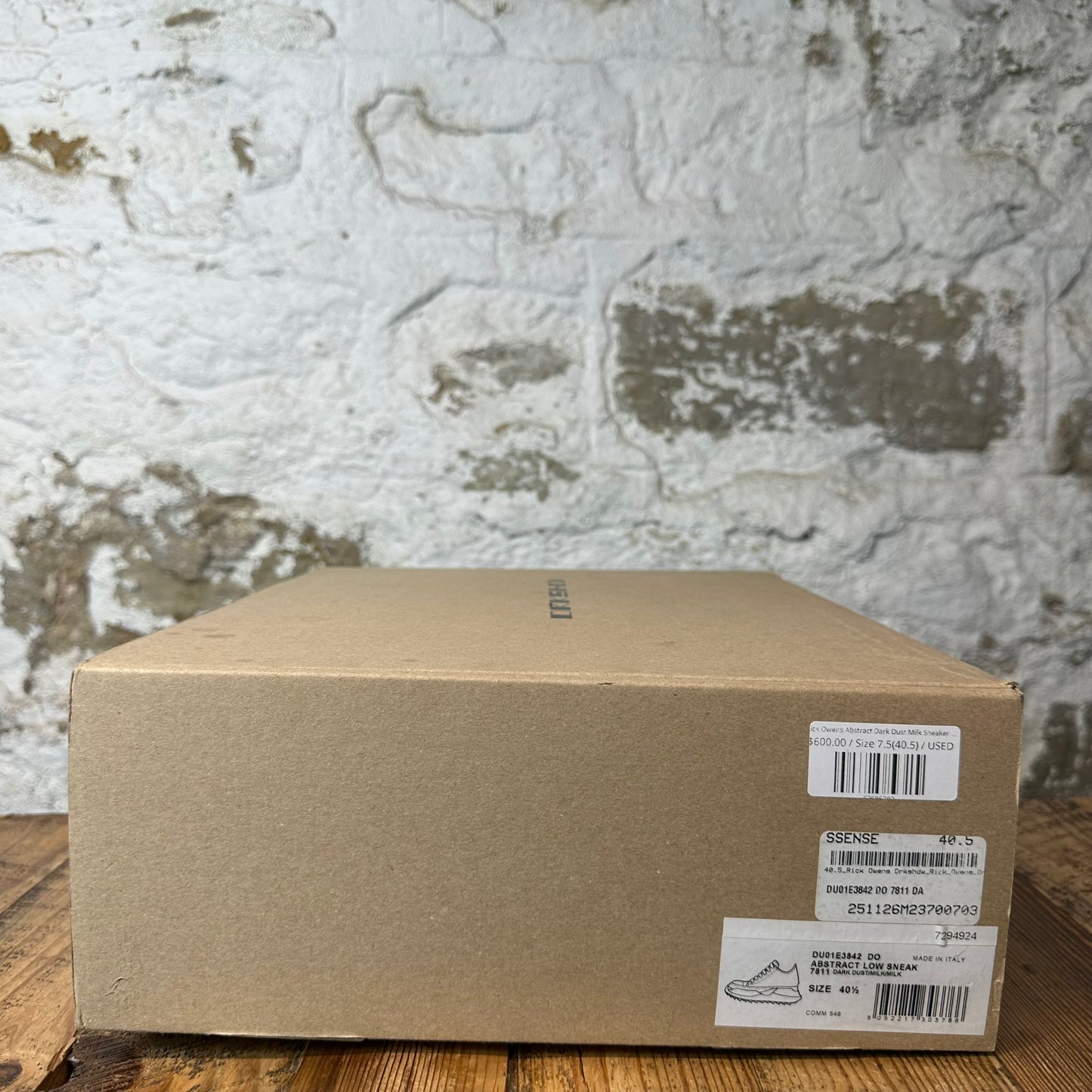 Rick Owens Abstract Dark Dust Milk Sneaker Sz 7.5 (40.5)
