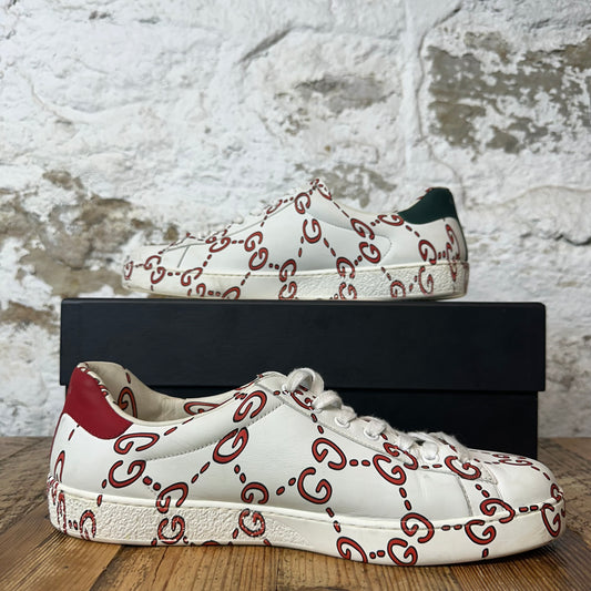 Gucci Red GG White Ace Sneaker Sz 9.5