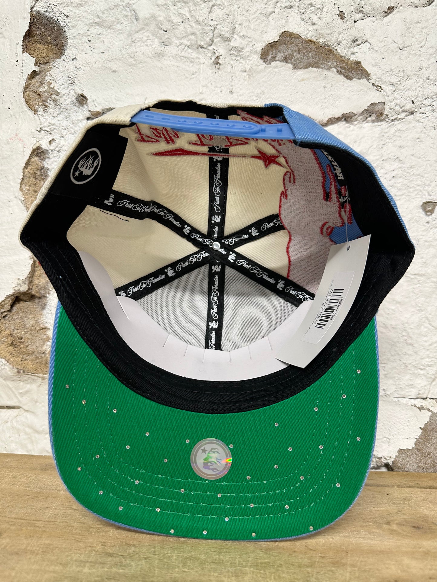 Hellstar Paintbrush Blue Red Cream Snapback Hat DS