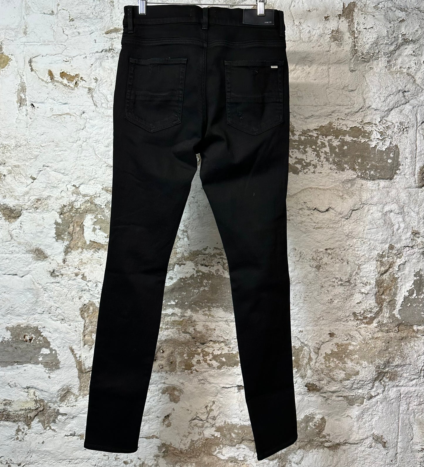 Amiri DIstressed Plain Black Denim Jeans Sz 32