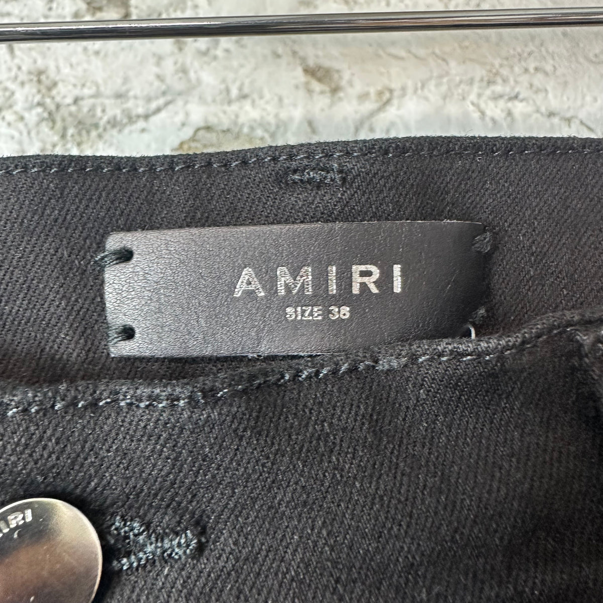 Amiri Knee Hole Black Denim Jeans Sz 38