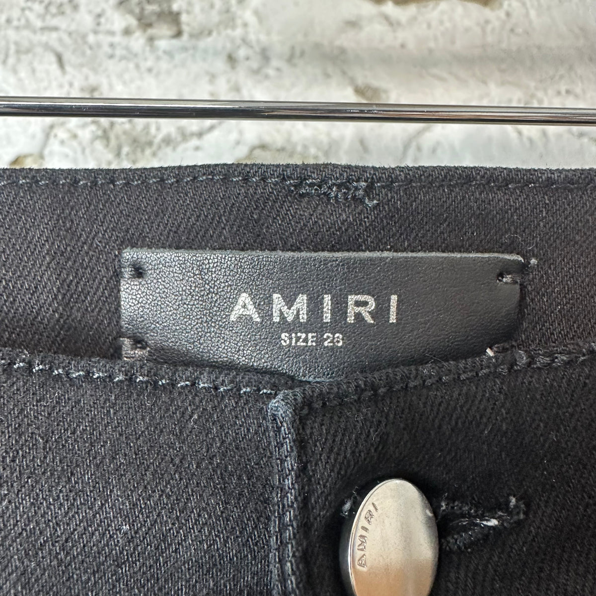 Amiri MX1 Black Paisley Black Denim Jeans Sz 28