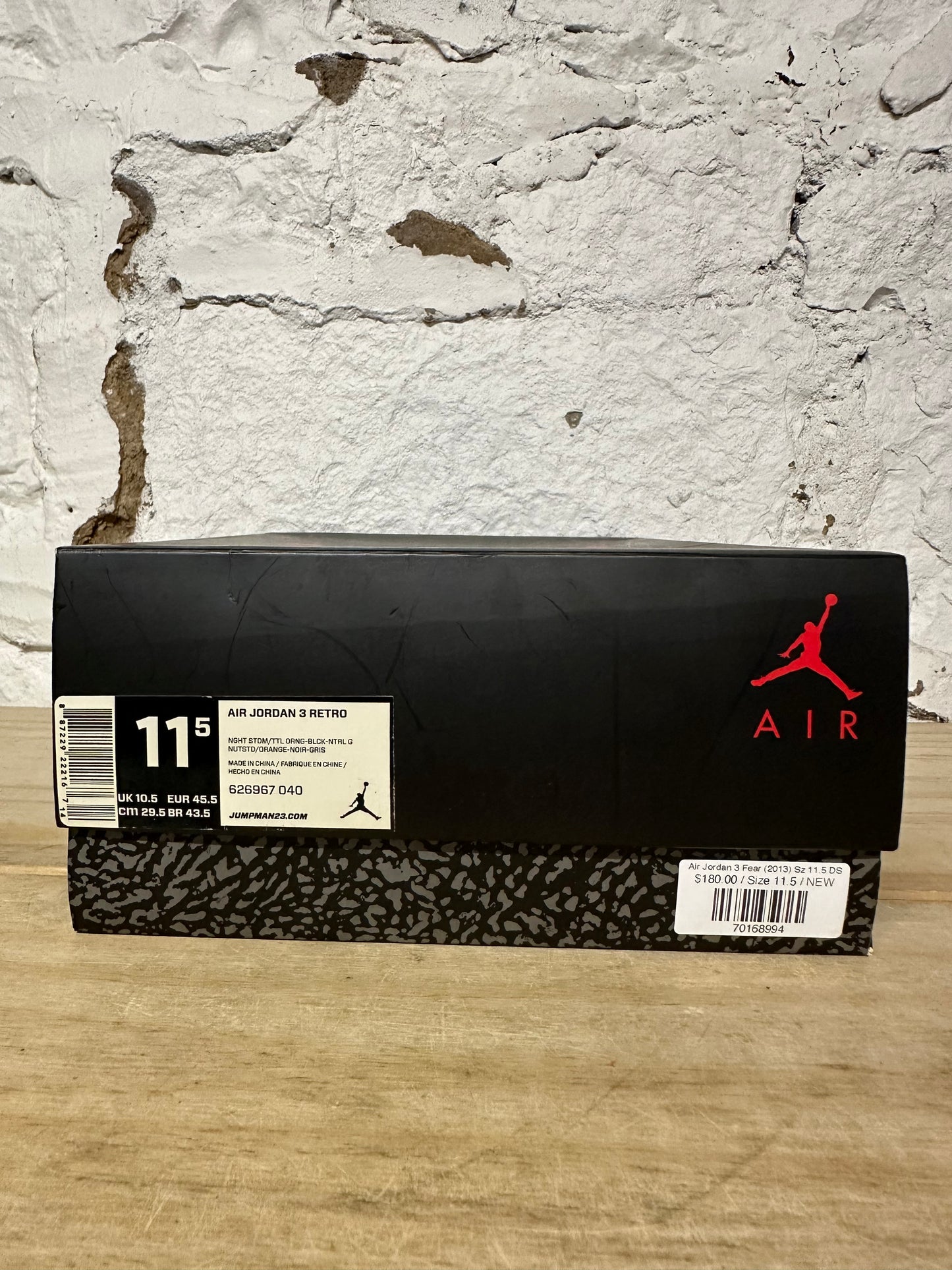 Air Jordan 3 Fear (2013) Sz 11.5 DS