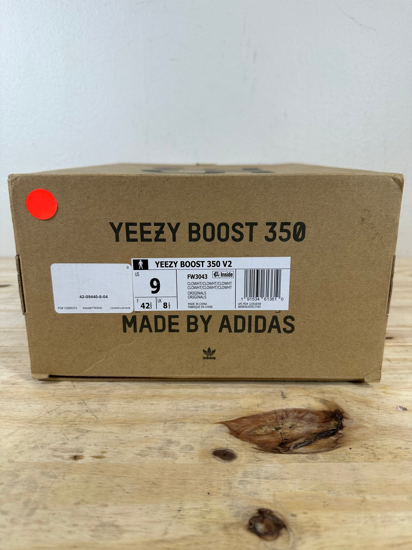 Yeezy 350 V2 Cloud White (Non-Reflective) Sz 9 DS