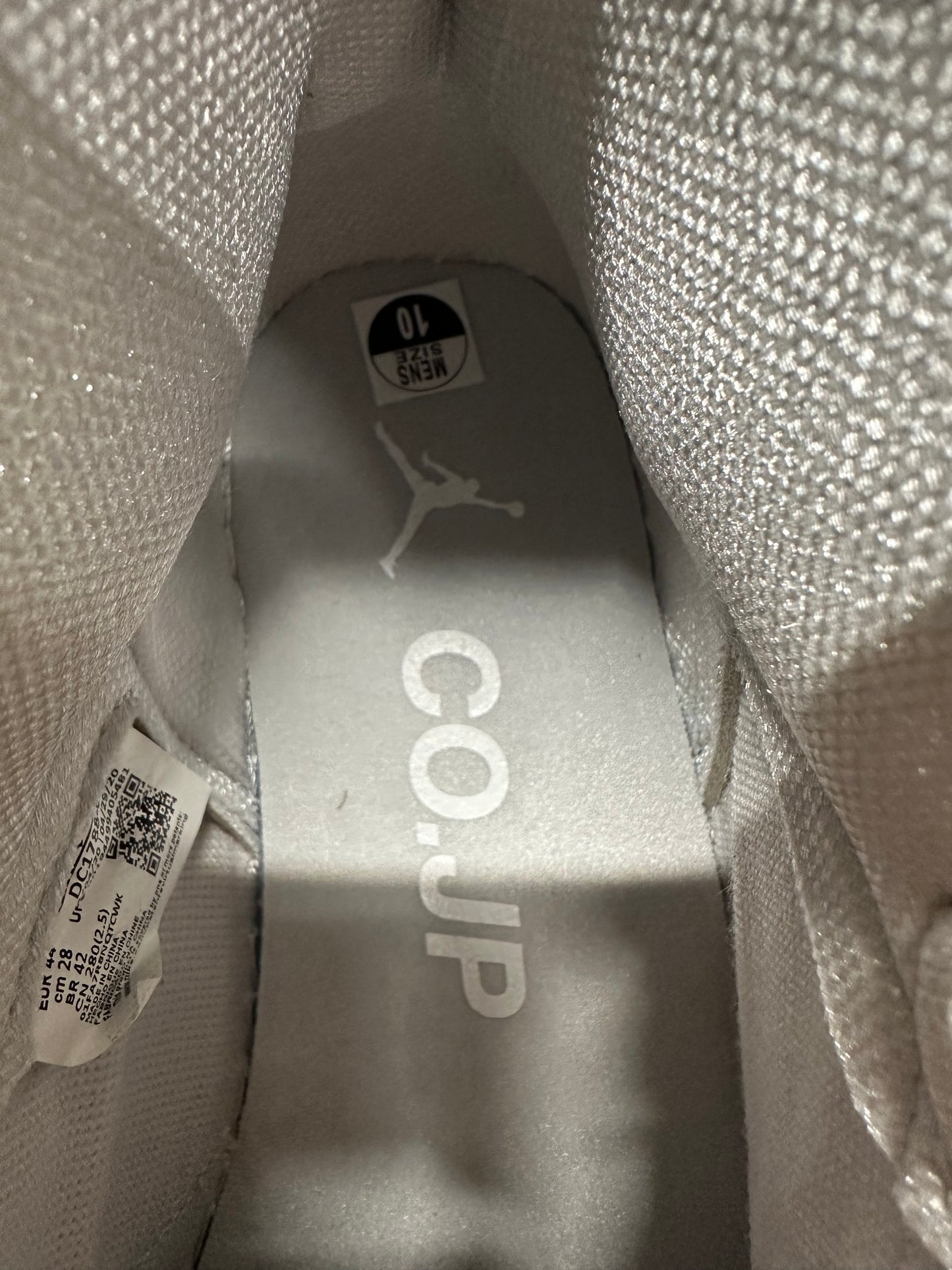 Air Jordan 1 High CO.JP Neutral Grey Sz 10 DS