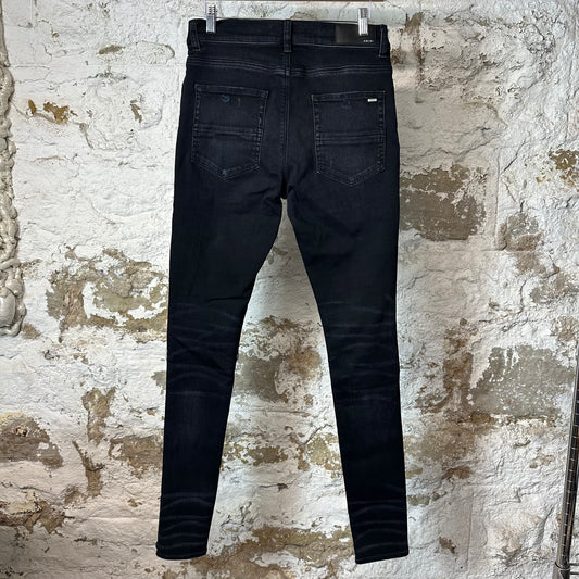 Amiri MX1 Red Tie Dye Black Denim Jeans Sz 31