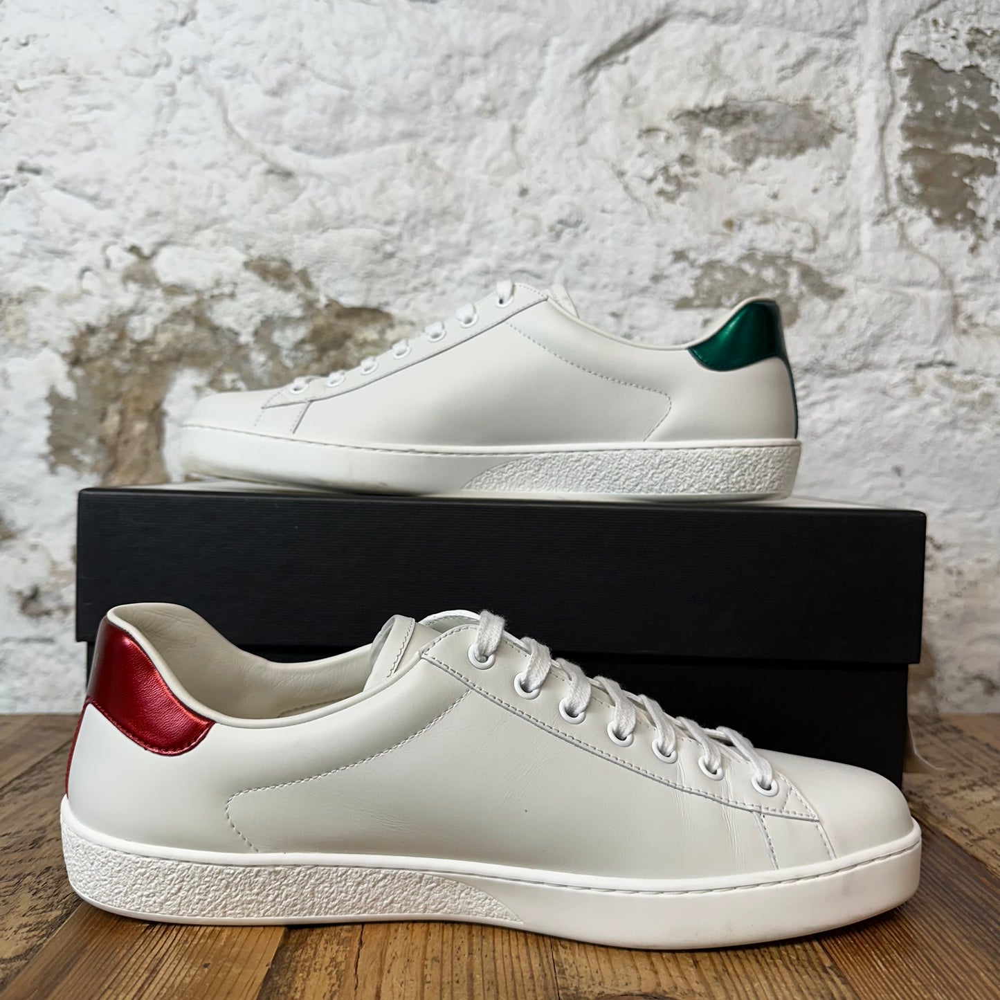 Gucci Red Green Logo White Ace Sneaker Sz 9