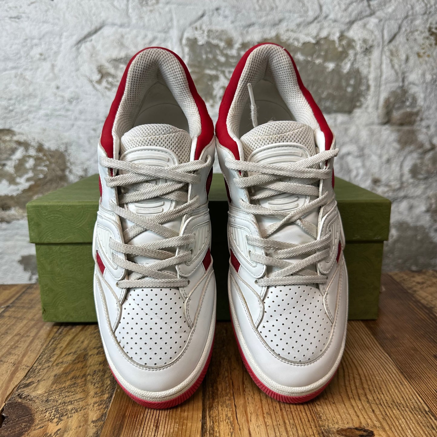 Gucci White Demetra Red Basket Sneaker Sz 8