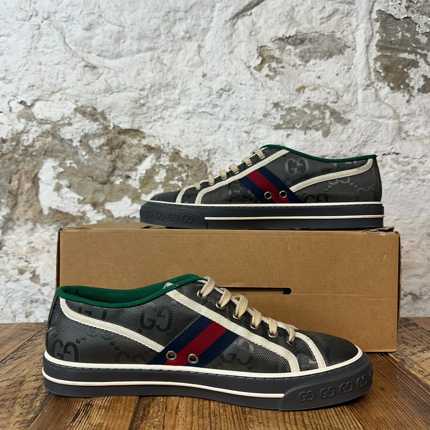 Gucci Tennis 1977 Grey Monogram Sneaker Sz 7