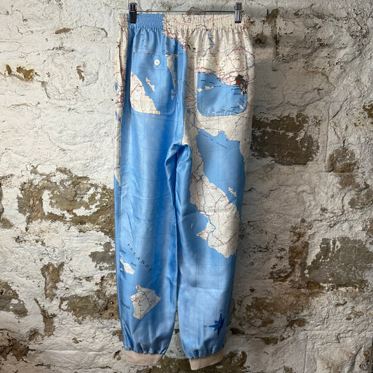Louis Vuitton Map Print Silk Pants Sz M