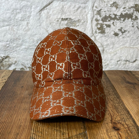 Gucci Orange Silver Monogram Hat