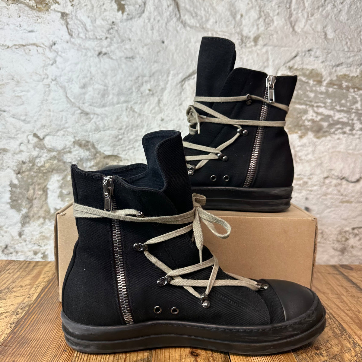 Rick Owens High Hexa Lace Black Pearl Sneaker Sz 12 (45)