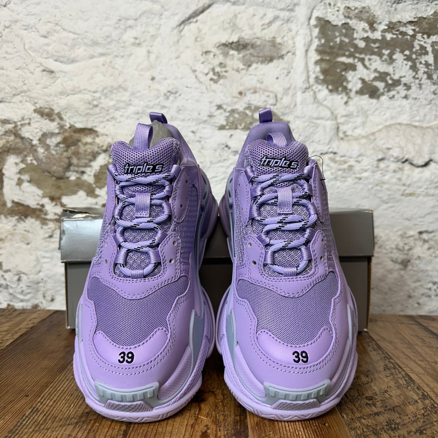 Balenciaga Triple S Lilac Gray Sneaker Sz 6.5 (39) DS