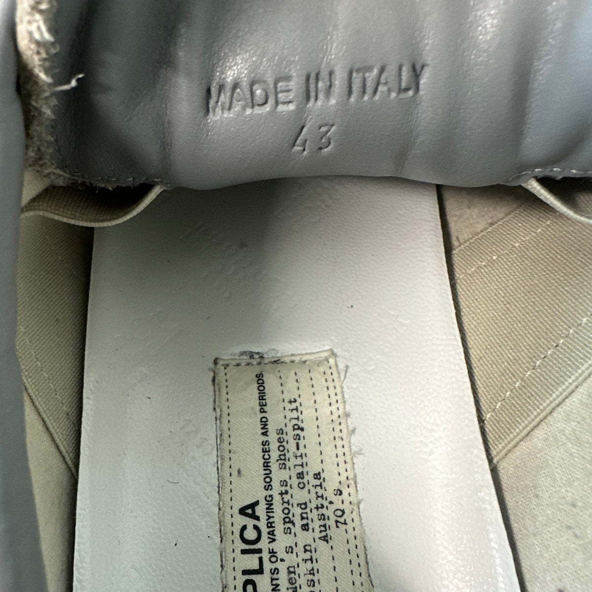 Maison Margiela Replica Grey Sneaker Sz 10 (43)