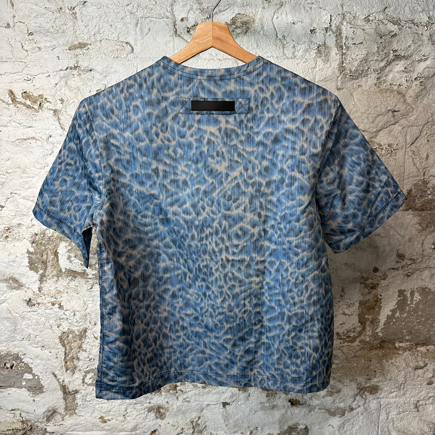 Dior Shoulder Zip Blue Camo T-Shirt Sz M
