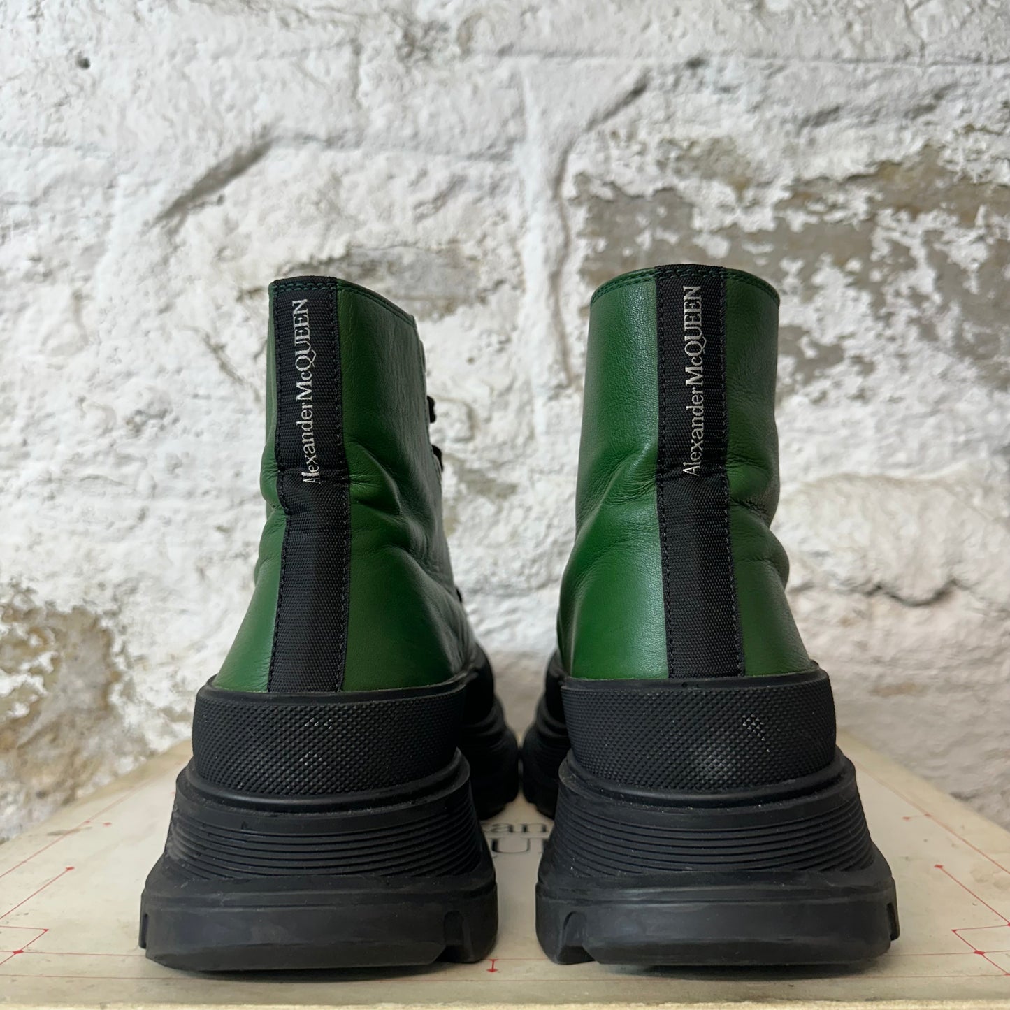 Alexander Mcqueen Black Green Tread Boot High Sz 10 (43)
