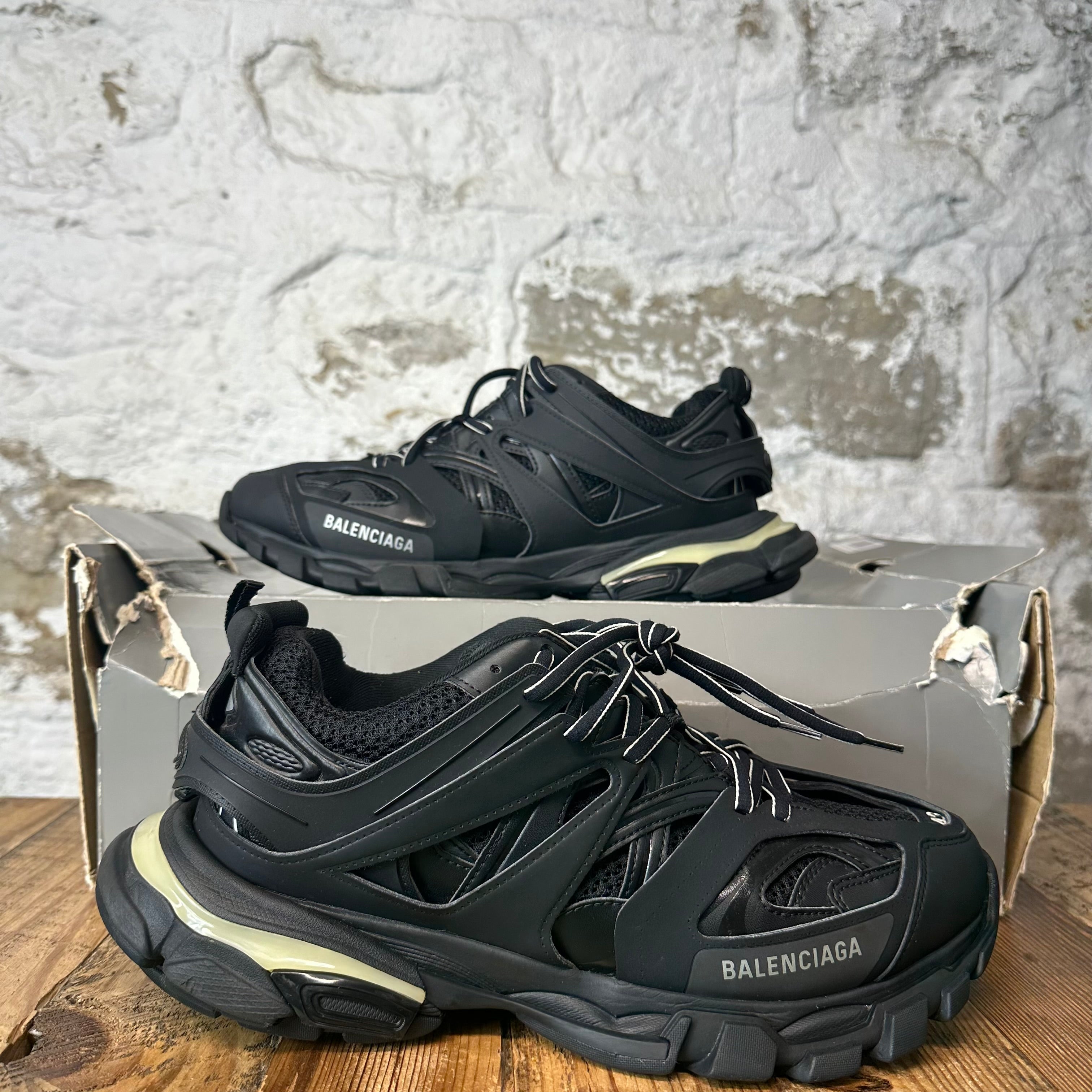 Balenciaga Track Runner Triple Black LED Sneaker Sz 10 (43)