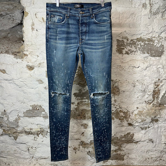 Amiri Plain Dark Blue Shotgun Denim Jeans Sz 32