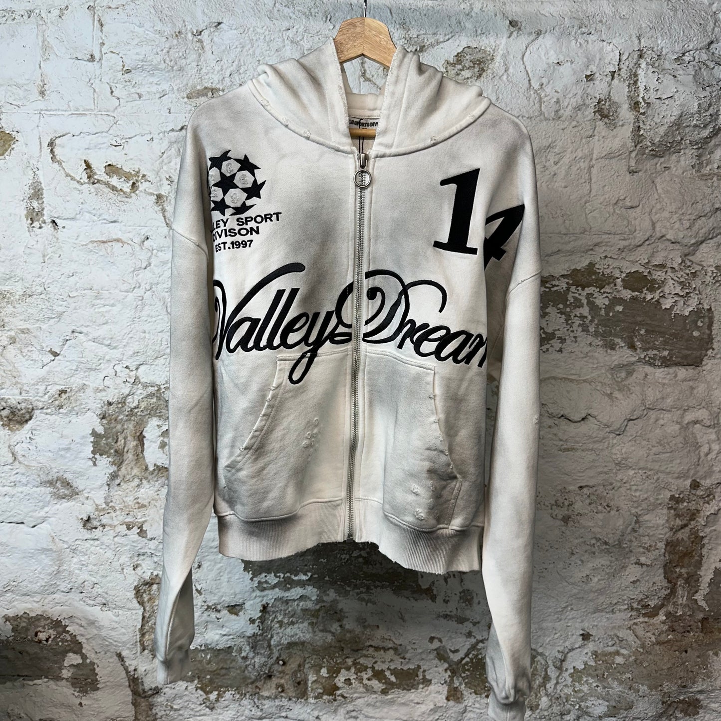Vale Oreo Zip Up White Hoodie