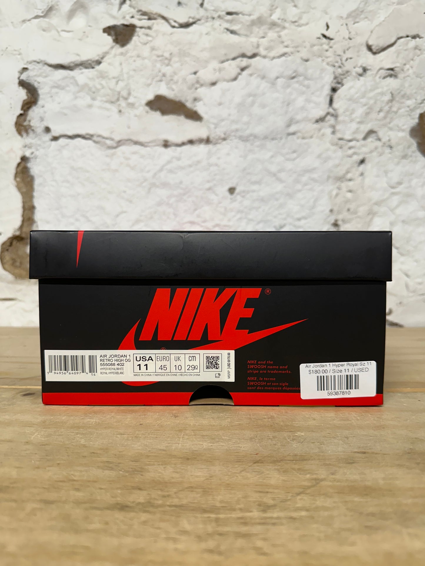 Air Jordan 1 High Hyper Royal Smoke Grey Sz 11