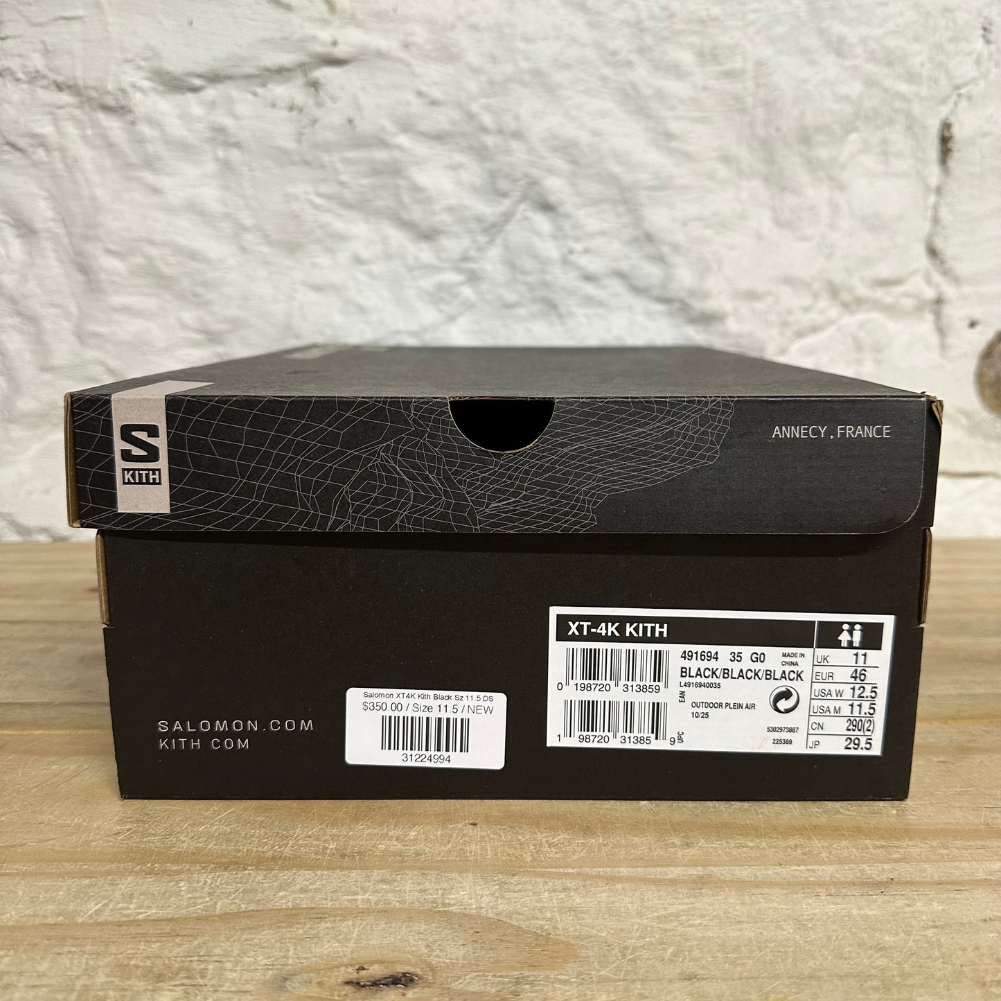 Salomon XT4K Kith Black Sz 11.5 DS
