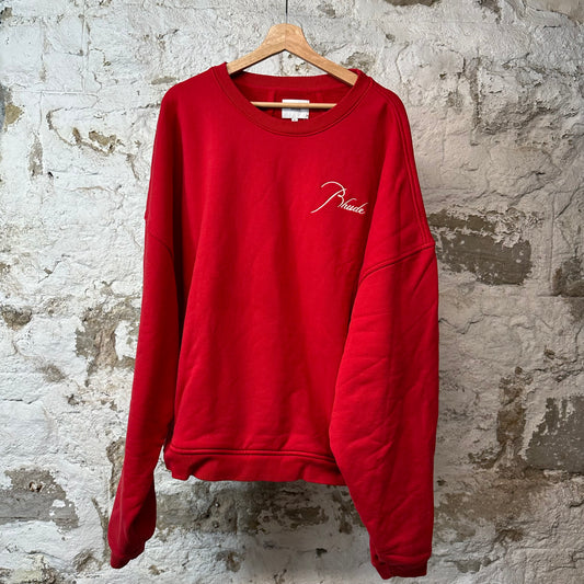 Rhude Script Logo Crewneck Red Sz XXL DS