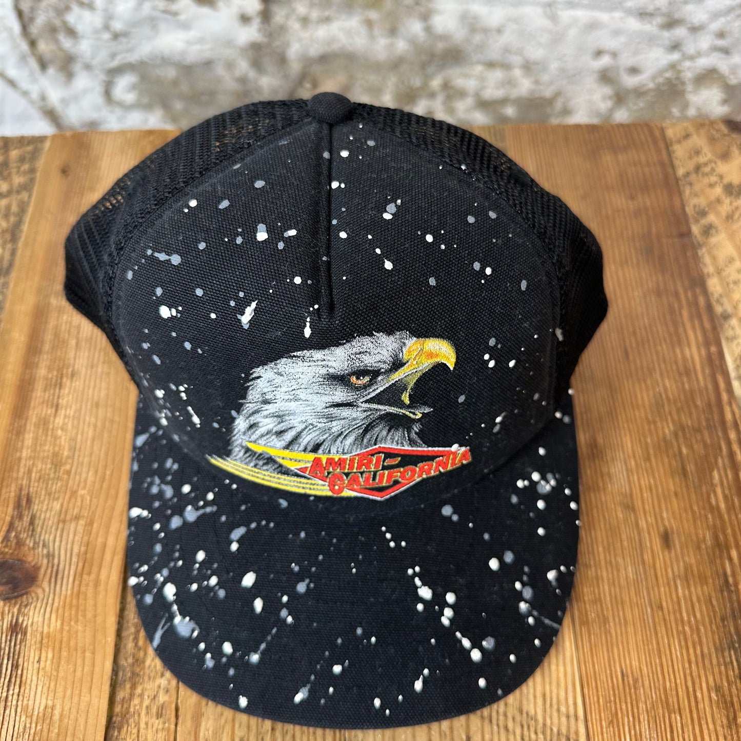 Amiri California Eagle Black Trucker Hat