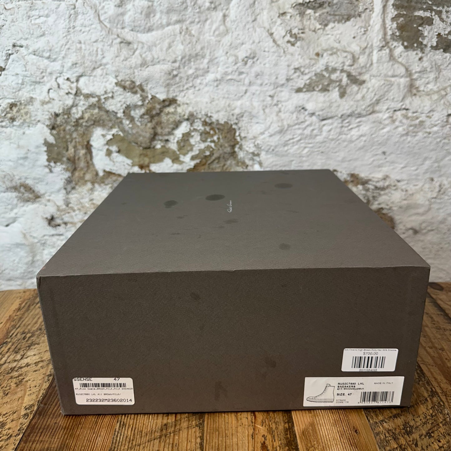 Rick Owens High Brown Pony Hair Milk Sneaker Sz 14 (47)