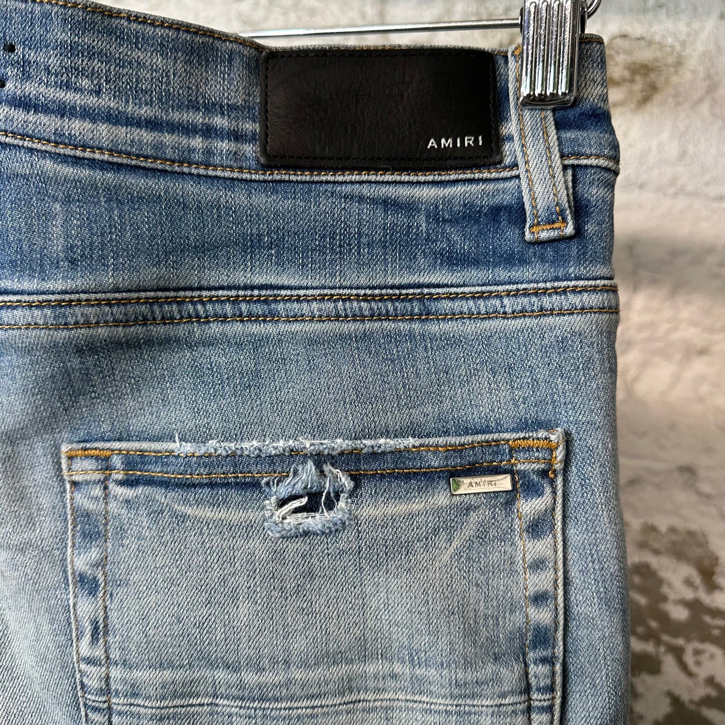 Amiri MX1 Black Playboy Blue Denim Jeans Sz 33