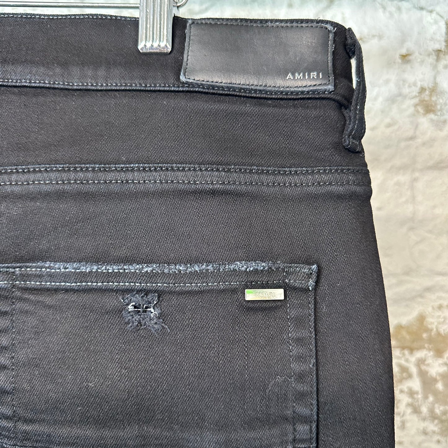 Amiri MX1 Grey Paisley Black Denim Jeans Sz 38