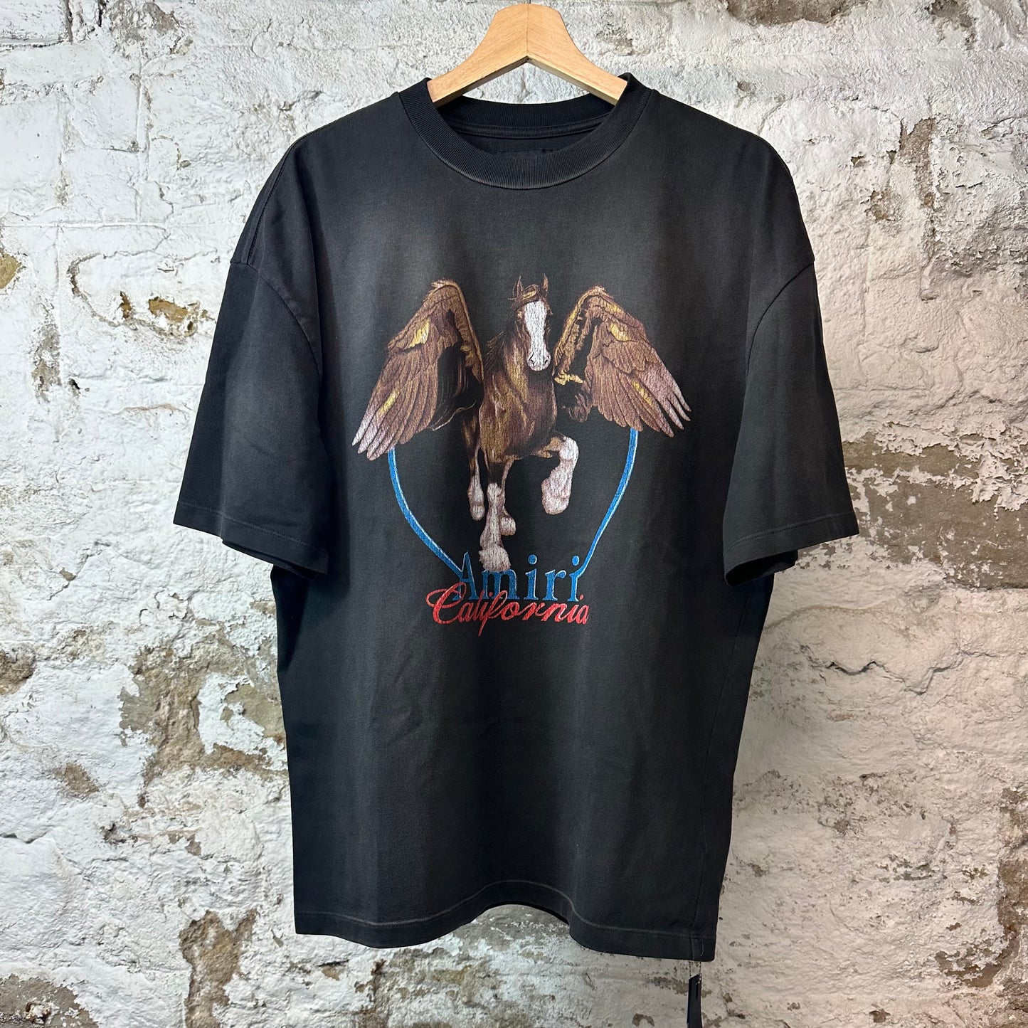 Amiri Pegasus T-Shirt Washed Black Sz S DS