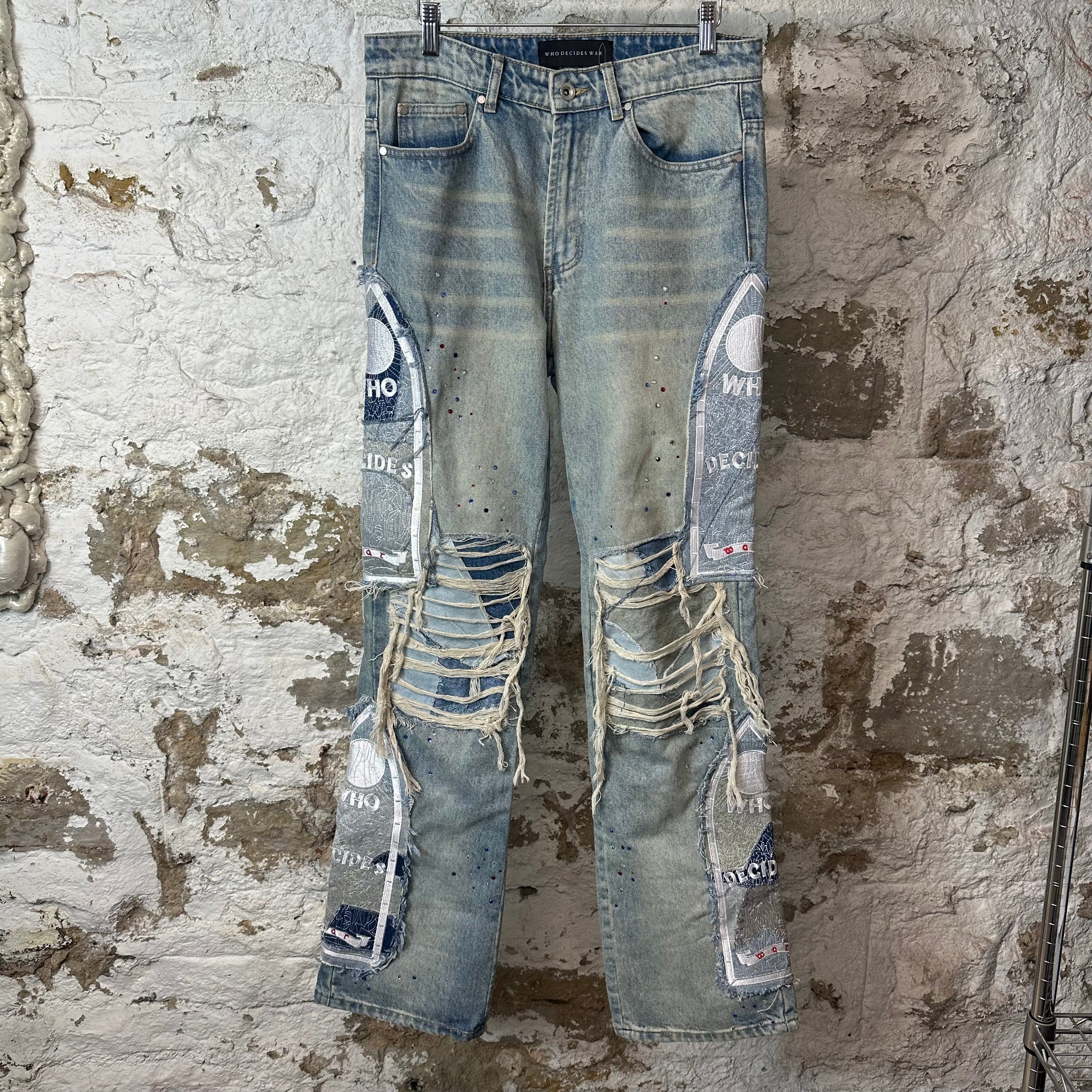 Who Decides War Sky Blown Blue Denim Jeans Sz 30