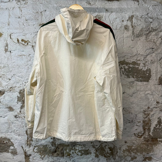 Gucci Red Green Stripe Windbreaker Jacket White Sz L (50)