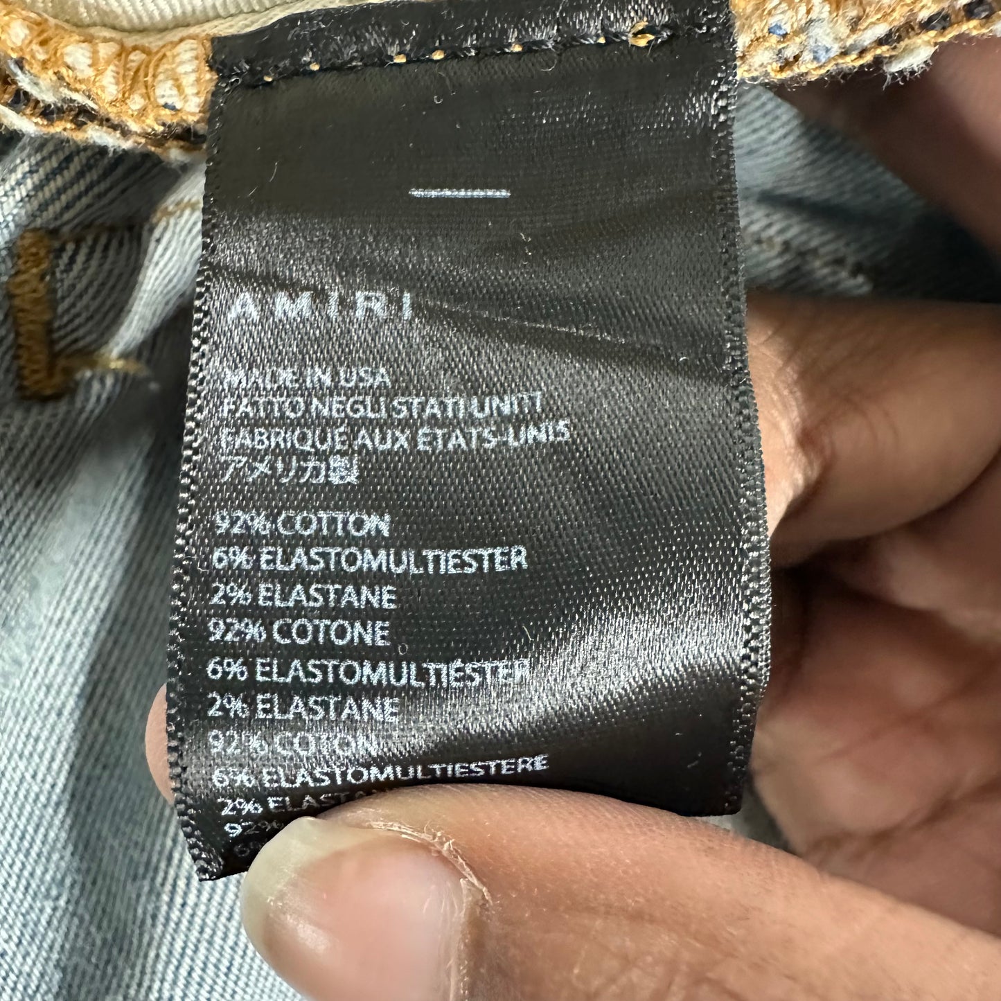 Amiri Cherub Angel Logo Blue Denim Jeans Sz 38