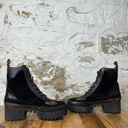 Louis Vuitton Black Brown Monogram Laureate Boot Sneaker Sz 9 (42)